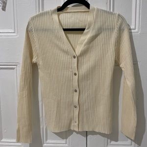 long sleeve v neck ribbed sweater cardigan